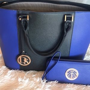 Dasein Saffiano Faux Leather Med Satchel w/wallet